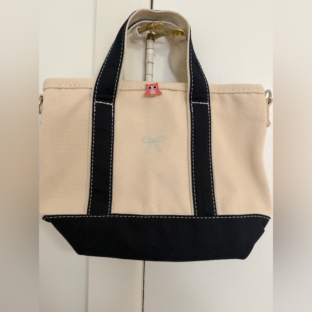 Lands' End Canvas Tote - Navy and Cream